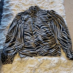 SOLD Oleg Cassini zebra print blouse
